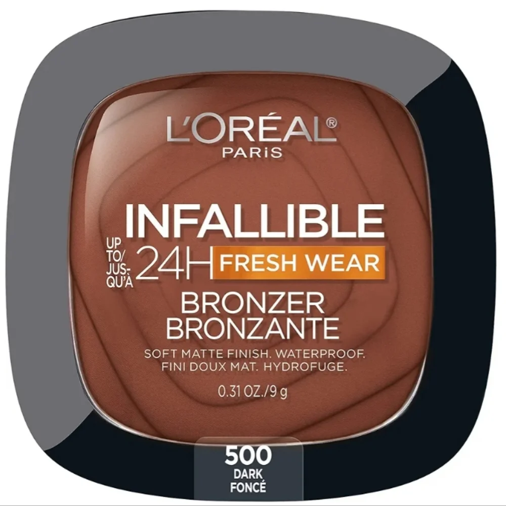 3 x L'Oreal Infallible 24H Fresh Wear Soft Matte Longwear Bronzer, 500 Dark